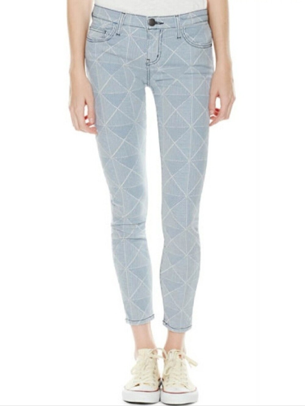 Current/Elliot Size 28 Midrise Patterned Stiletto Ankle Jeans